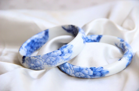 清新脫俗的福連文苑青花瓷陶瓷手鐲