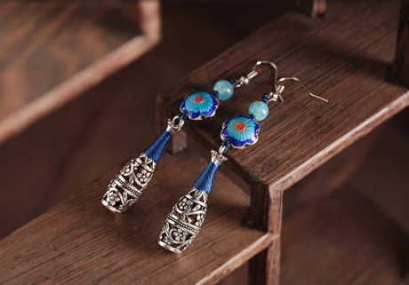 氣質(zhì)鏤空耳墜福連文苑復(fù)古風(fēng)耳環(huán)首飾