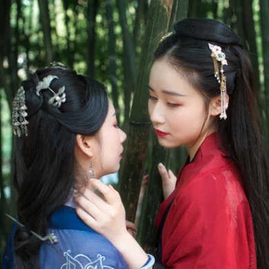 竹林閨蜜頭像，唯美古風(fēng)真人頭像