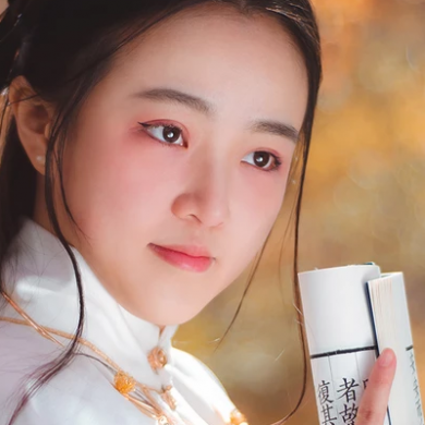 文藝看書女生頭像，唯美古風真人頭像