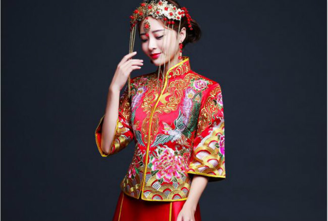 福連文苑刺繡秀禾服中式禮服