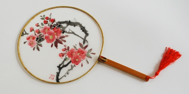 炎炎夏日的清涼，福連文苑手繪真絲團扇