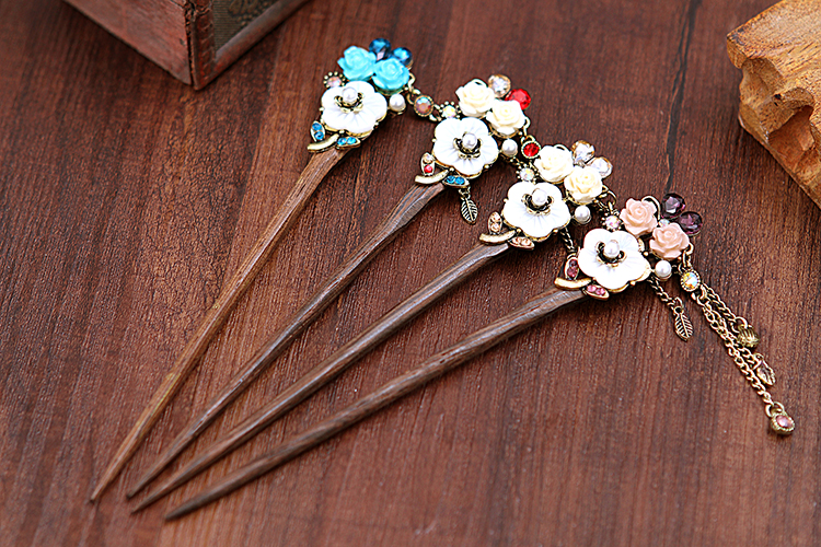 復古福連文苑步搖木簪流蘇發(fā)簪