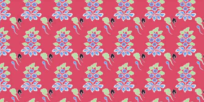 中國(guó)傳統(tǒng)唐代服飾穿枝花圖案二，矢量素材