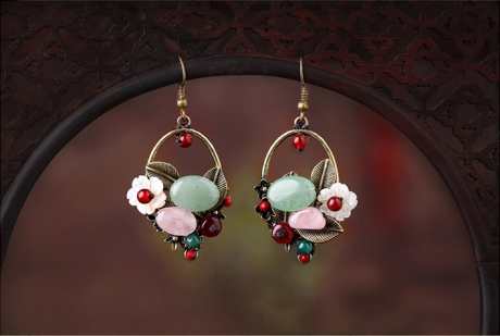 福連文苑復(fù)古金屬首飾手工耳環(huán)