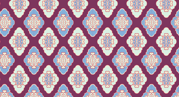 中國傳統(tǒng)唐代服飾寶相花紋圖案五，矢量素材