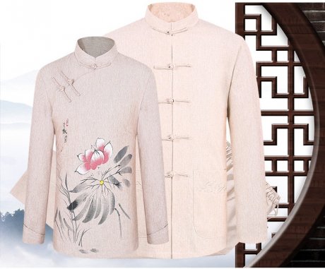 福連文苑棉麻長袖情侶唐裝