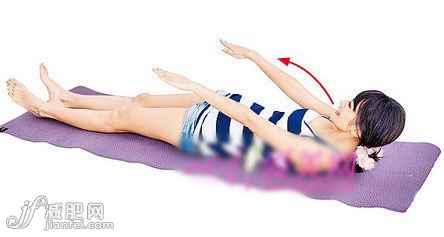 Step3：手臂繼續(xù)往下畫弧，直到碰觸地面。