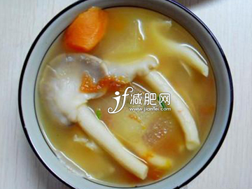 產(chǎn)后如何健康瘦身 鮮蘑菇冬瓜蛋湯