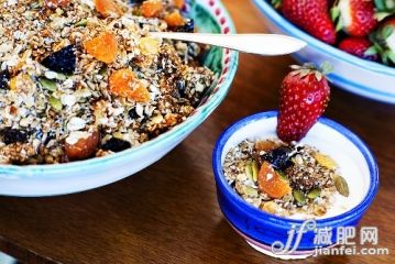 早餐,奶制品,食品,水果,格蘭諾拉麥片_gic7573032_Fruit muesli with yoghurt and pumpkin seeds_創(chuàng)意圖片_Getty Images China