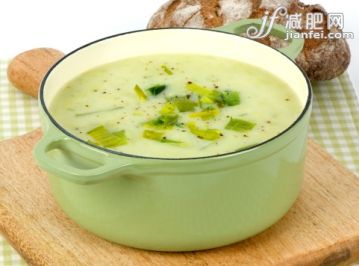 飲食,影棚拍攝,湯,綠色,韭_121809860_Leek and potato soup, close up_創(chuàng)意圖片_Getty Images China
