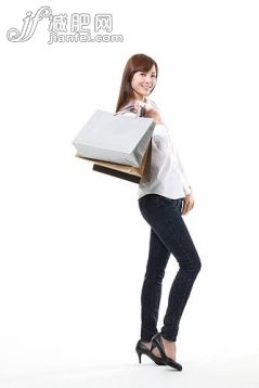 棕色頭發(fā),褲子,長發(fā),拿著,購物_gic13890183_Korean woman_創(chuàng)意圖片_Getty Images China