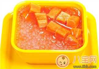 秋燥降火自制椰汁木瓜西米露 媽媽寶寶都愛(ài)吃！