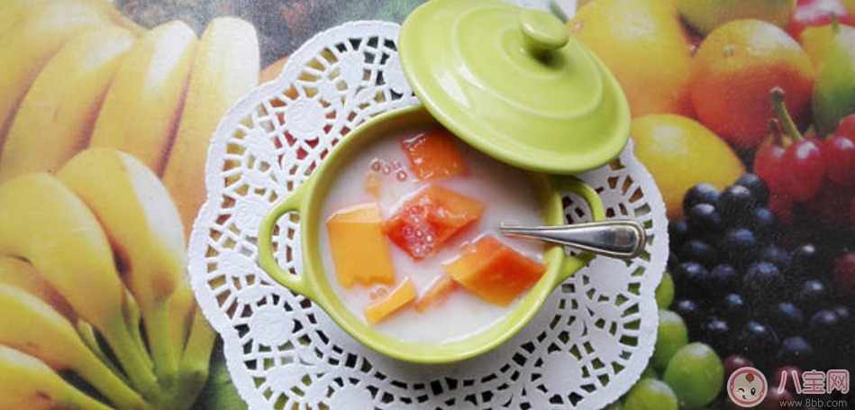 秋燥降火自制椰汁木瓜西米露 媽媽寶寶都愛(ài)吃！