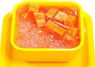 秋燥降火自制椰汁木瓜西米露 媽媽寶寶都愛(ài)吃！