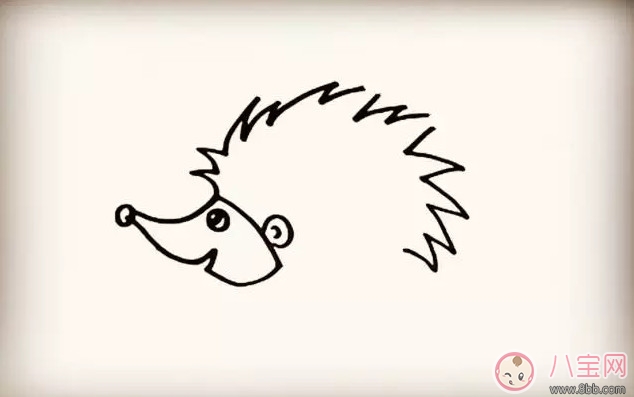 兒童小動物簡筆畫 森林里的小刺猬簡筆畫