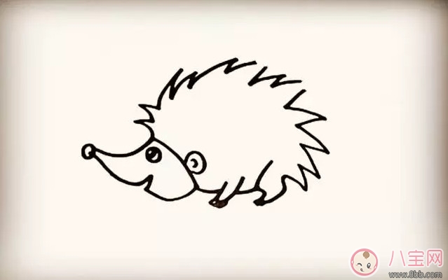 兒童小動物簡筆畫 森林里的小刺猬簡筆畫