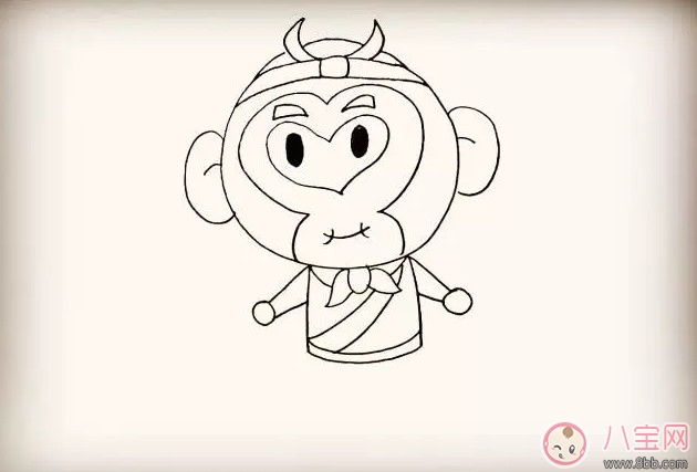 兒童簡(jiǎn)筆畫 卡通人物齊天大圣孫悟空簡(jiǎn)筆畫