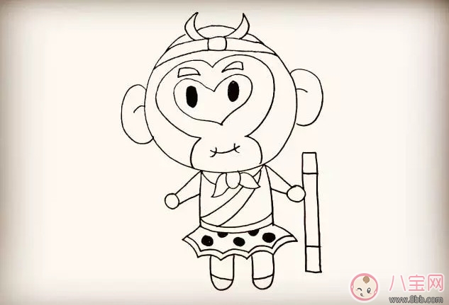 兒童簡(jiǎn)筆畫 卡通人物齊天大圣孫悟空簡(jiǎn)筆畫