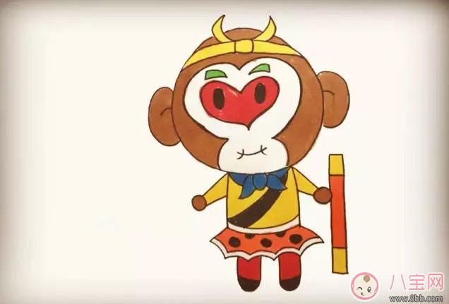 兒童簡(jiǎn)筆畫 卡通人物齊天大圣孫悟空簡(jiǎn)筆畫