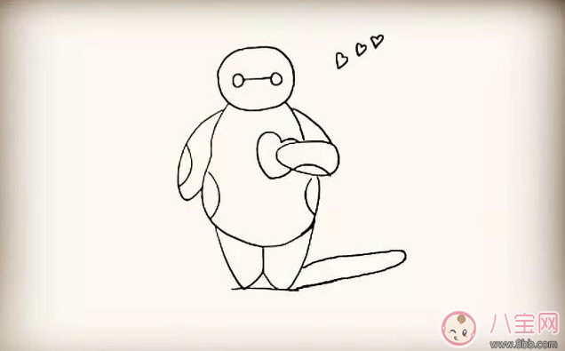 超能陸戰(zhàn)隊(duì)大白簡(jiǎn)筆畫 寶寶簡(jiǎn)筆畫