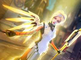 國外玩家COS守望先鋒天使姐姐