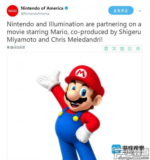 任天堂聯(lián)手《小黃人》電影公司制作馬里奧大電影