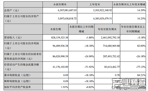 主要財(cái)務(wù)數(shù)據(jù)