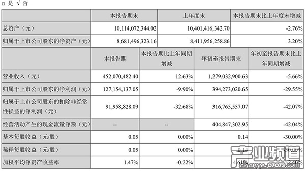 主要財務數(shù)據(jù)